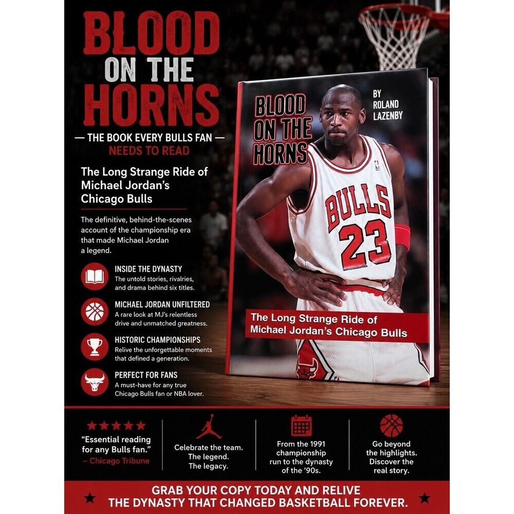 Blood on the Horns Roland Lazenby Hardcover Michael Jordan Chicago Bulls NBA